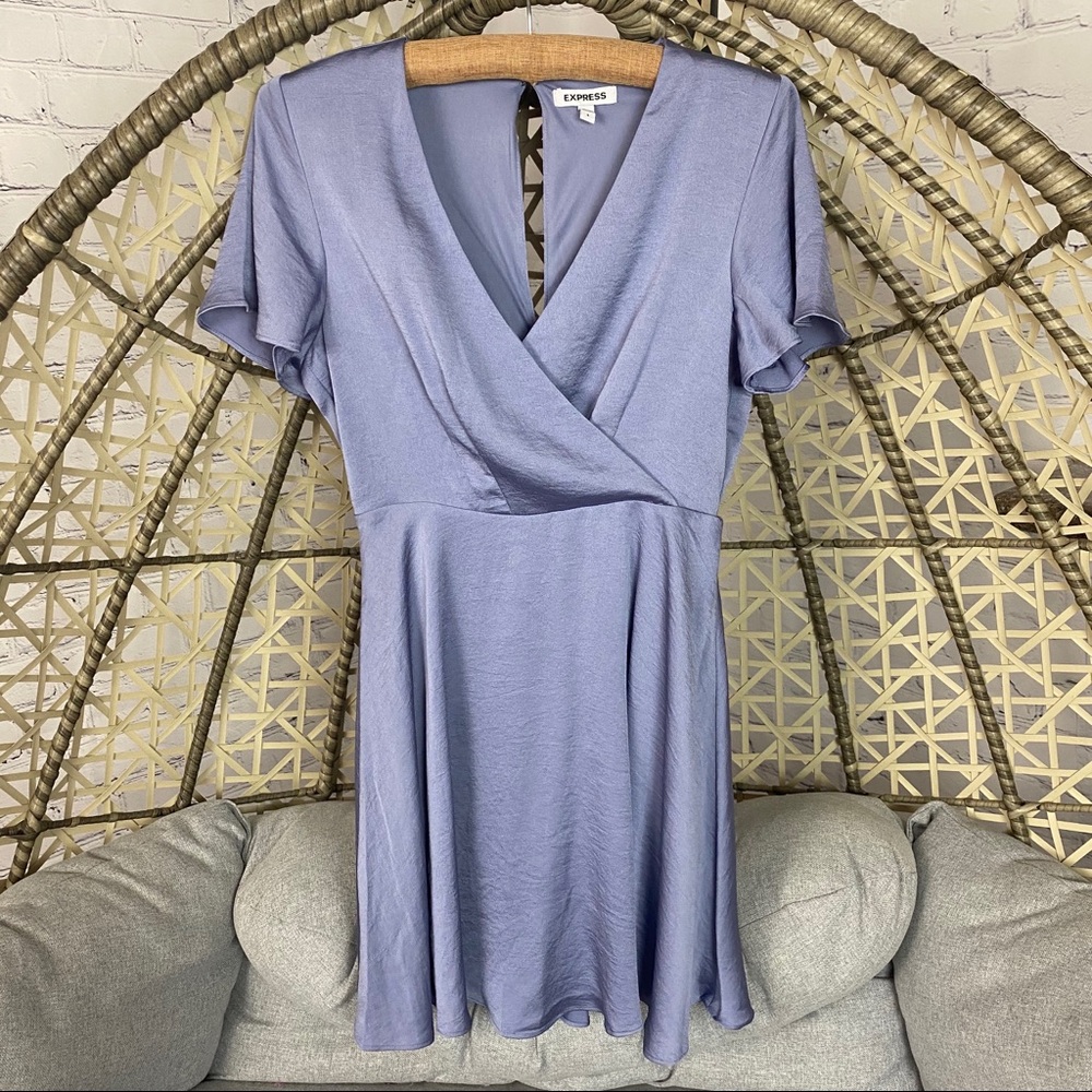 🔥Express Wrap Mini Dress - Blue
